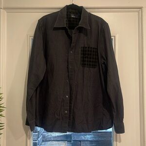 Men’s black corduroy button down